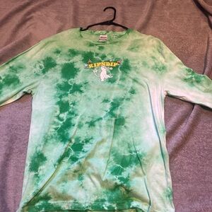 Green tie dye long sleeve shirt